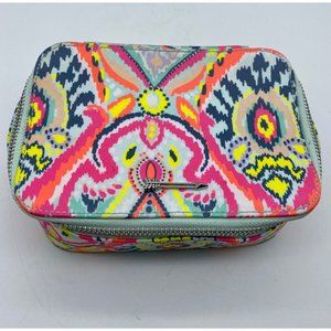 New Stella & Dot Travel Jewelry Box Bag Organizer~Fun Pink Ikat Print